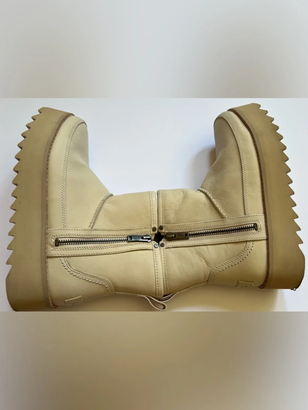 UGG Classic Rebel Biker Mini Boot Bone Size 9